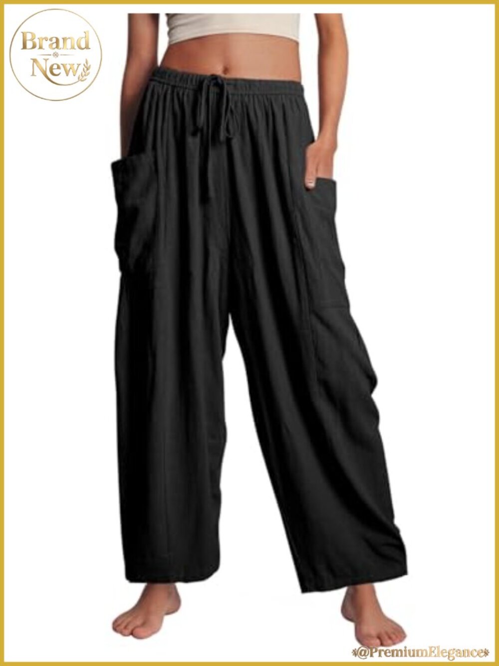 Flygo Women's Flowy Wide Leg Pants with Side Pockets